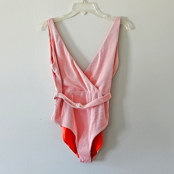 Onia Michelle Belted Striped One-Piece Swimsuit - Picture 3 of 6